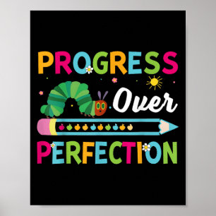 Fortschritt vor Vollkommenheit Motivationszitat St Poster