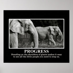Fortschritte Stehend auf den Schultern der Gigante Poster
