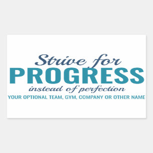FORTSCHRITTE vs. PERFEKTION (oder IHRER Text) Aufk Rechteckiger Aufkleber
