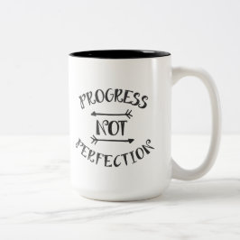 Fortschritts-nicht Perfektion - dunkelgrau Zweifarbige Tasse