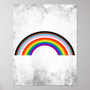 Fortschritts-Stolz-Gestreifter-Regenbogen-Bogen Poster