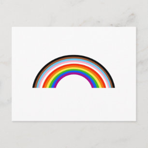 Fortschritts-Stolz-Gestreifter-Regenbogen-Bogen Postkarte