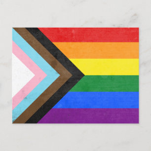 Fortschritts-Stolzflagge Postkarte