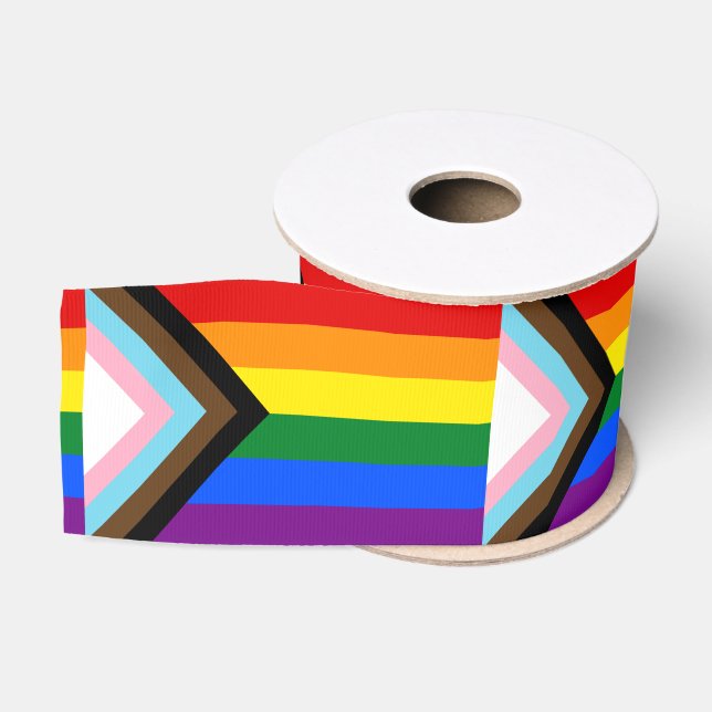 Fortschrittsflagge, LGBTQ & Prix Ripsband (Spule)