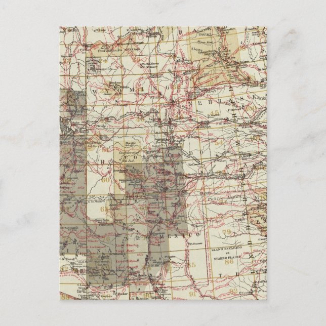 Fortschrittsplan 1878 der Geografischen Erhebungen Postkarte (Vorderseite)