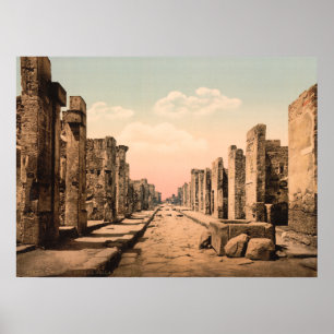 Fortuna Street, Pompeii, Kampanien, Italien Poster