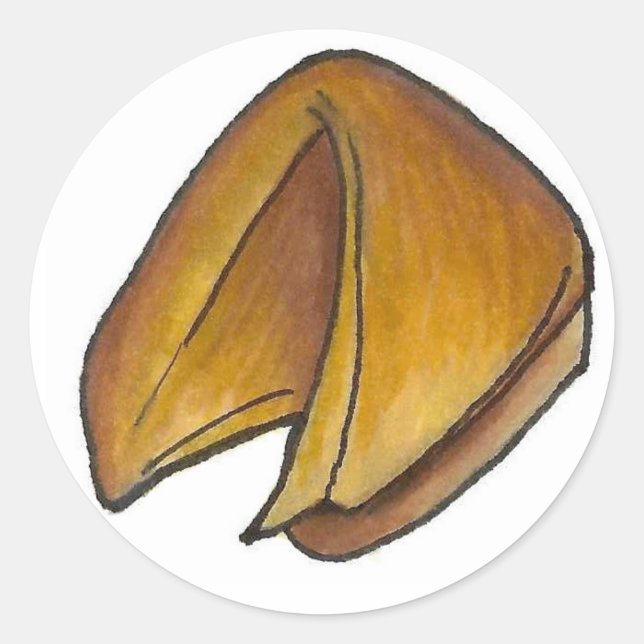 Fortune Cookie Chinese Restaurant Cookies Feinschm Runder Aufkleber (Vorderseite)