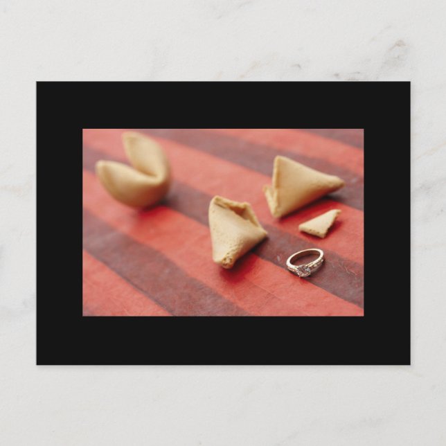 Fortune Cookie Save the Date Postkarten (Vorderseite)