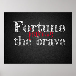 Fortune favorisiert Sprichwort-Charcoalboard-Poste Poster