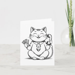 Fortune Kitty Meme Graphic Kawaii Maneki Neko Doll Karte
