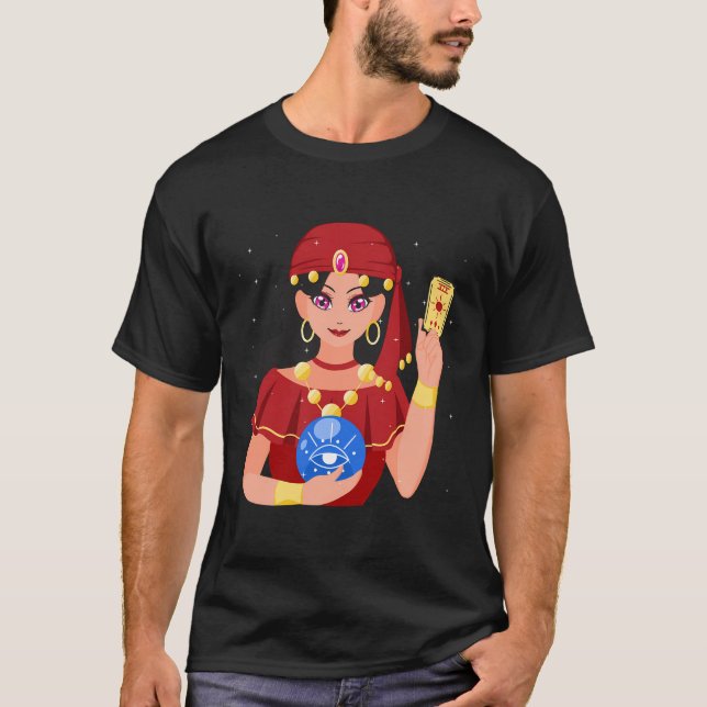 Fortune Teller Card Reader Psychische Kristall-Gaz T-Shirt (Vorderseite)