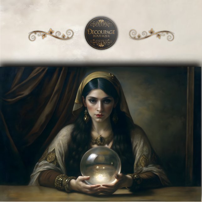 Fortune Teller Crystal Ball Decoupage Seidenpapier (Fortune Teller Crystal Ball Decoupage Tissue Paper)