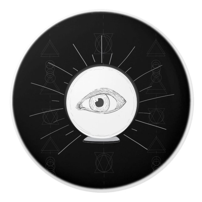 Fortune Teller Eye Seer Esoteric Crystal Ball Keramikknauf (Vorderseite)