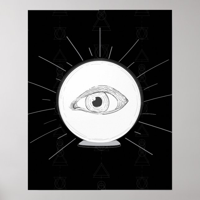 Fortune Teller Eye Seer Esoteric Crystal Ball Poster (Vorne)