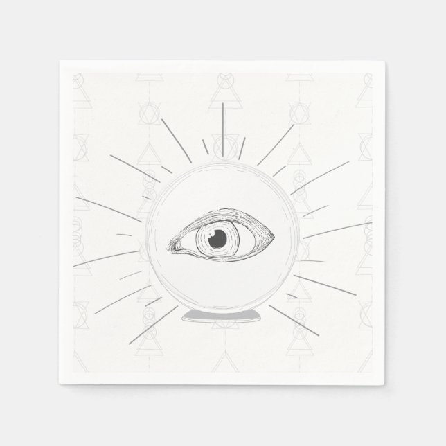 Fortune Teller Eye Seer Esoteric Crystal Ball Serviette (Vorderseite)