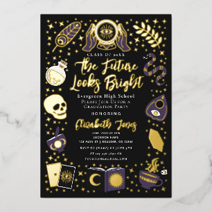 Fortune Teller Future Witchy Graduation Party Folieneinladung