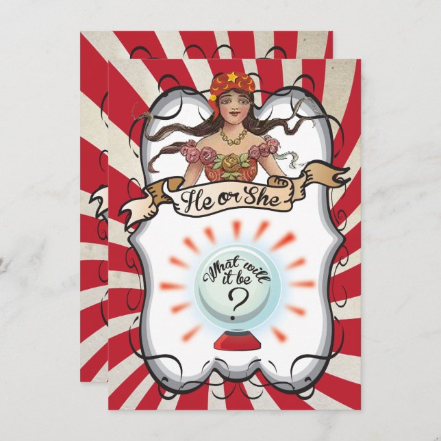 Fortune Teller Gypsy Invitations de la fête de la  (Devant / Derrière)