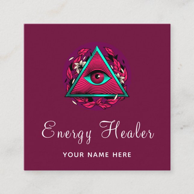 Fortune Teller Psychisch Esoteric Alles sieht Auge Quadratische Visitenkarte (Vorderseite)