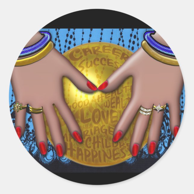 Fortune Teller (Round Stickers) Runder Aufkleber (Vorderseite)
