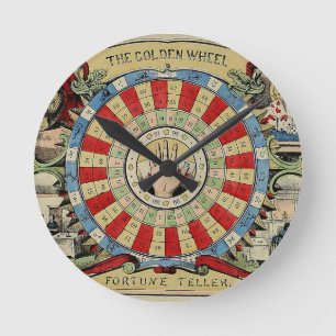 **FORTUNE-TELLER'S VINTAG WHEEL** CLOCK RUNDE WANDUHR