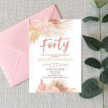 Forty Boho Pink Floral 40th Birthday Party Einladung<br><div class="desc">This is a Forty Boho Pink Floral Flower 40th Birthday Party Invitation!</div>