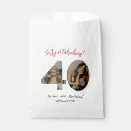 Forty & Fabulous Custom Photo 40th Birthday  Geschenktütchen
