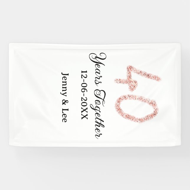 Forty years together black pink glitter bold lette banner (Horizontal)
