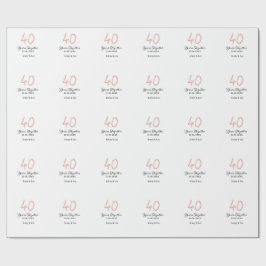 Forty years together black pink glitter bold lette geschenkpapier