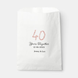 Forty years together black pink glitter bold lette geschenktütchen