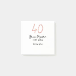 Forty years together black pink glitter bold lette post-it klebezettel