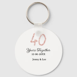 Forty years together black pink glitter bold lette schlüsselanhänger