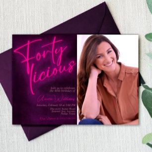 Fortylicious - 40e anniversaire Invitation avec ph
