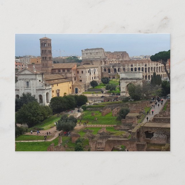 Forum Romanum und Kolosseum Postkarte (Vorderseite)