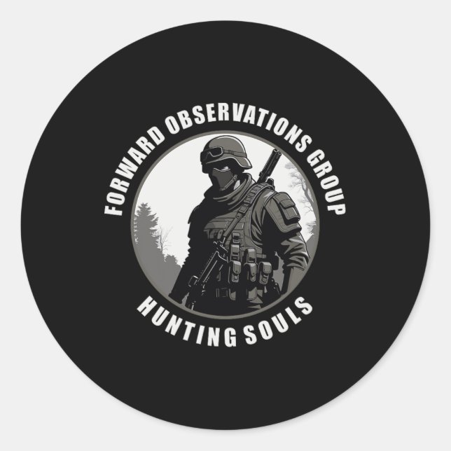 Forward Observations Group. Soule im Voraus Runder Aufkleber (Vorderseite)