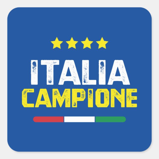 Forza Azzurri Italia Quadratischer Aufkleber (Vorderseite)
