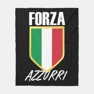 Forza Azzurri Italienischer Flaggenfußball Fleecedecke