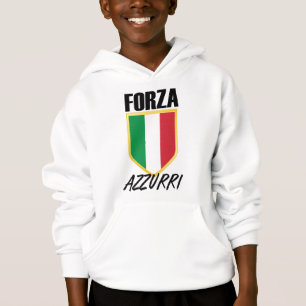 Forza Azzurri Italienischer Flaggenfußball Hoodie