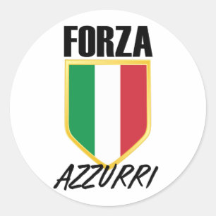 Forza Azzurri Italienischer Flaggenfußball Runder Aufkleber