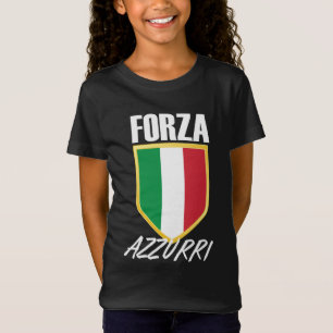 Forza Azzurri Italienischer Flaggenfußball T-Shirt