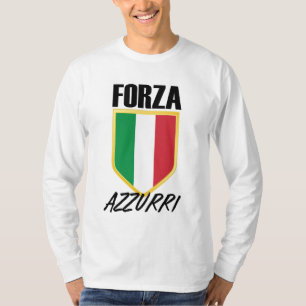 Forza Azzurri Italienischer Flaggenfußball T-Shirt