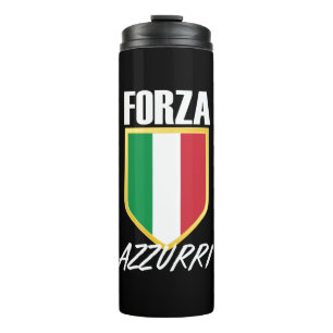 Forza Azzurri Italienischer Flaggenfußball Thermosbecher