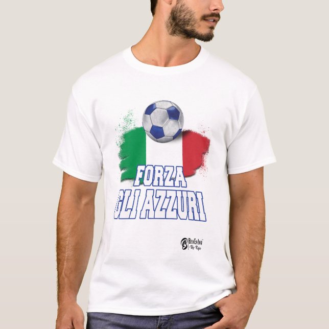 Forza Gli Azzuri Version 3 White T-Shirt (Vorderseite)