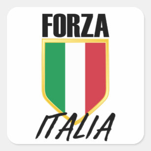 Forza Italia Flag Soccer Quadratischer Aufkleber
