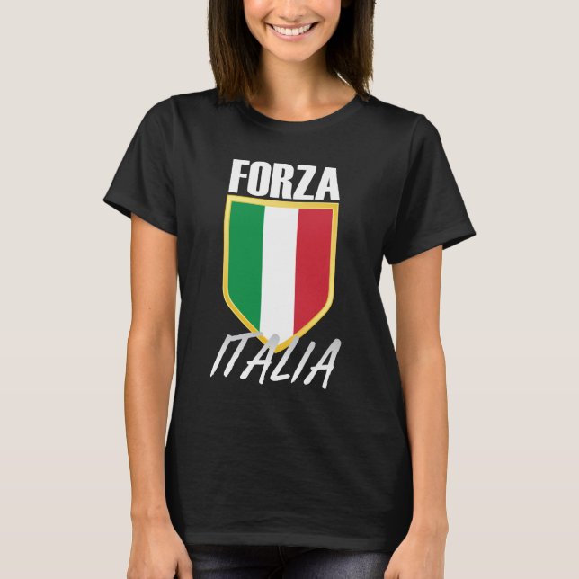 Forza Italia Italia Flag Soccer T-Shirt (Vorderseite)