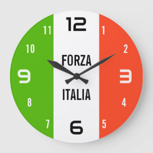 Forza Italia – Italienische Flagge Wanduhr