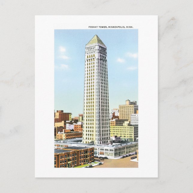 Foshay Tower, Minneapolis, Minnesota Postkarte (Vorderseite)