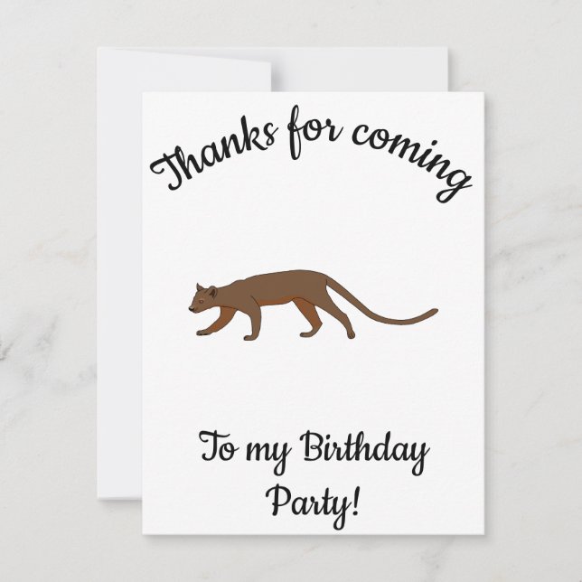 Fossa Happy B-day Dankeskarte (Vorderseite)