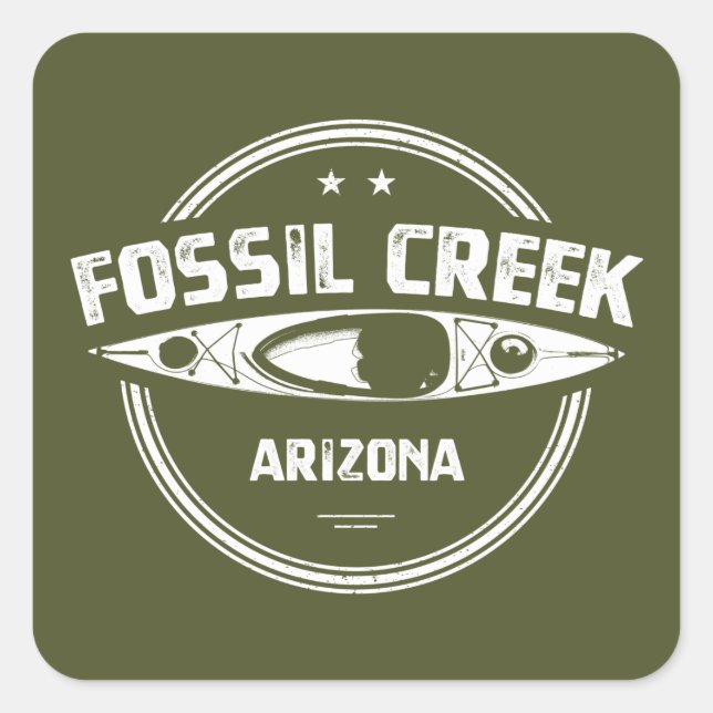 Fossil Creek Arizona Kayaking Quadratischer Aufkleber (Vorderseite)