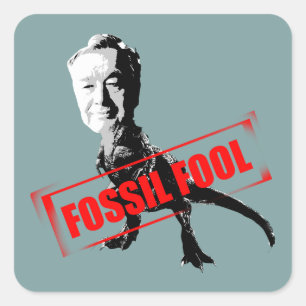 Fossil Fool Quadratischer Aufkleber