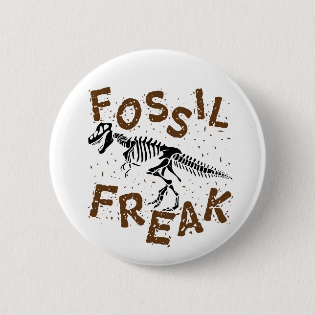 Fossil Freak Paleontology Dinosaurier Knochen Button (Vorderseite)